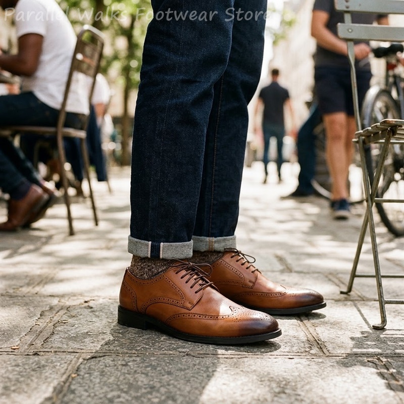 Men Shoes For Wedding - 남성 브로그 더비 슈즈, 포멀 윙팁