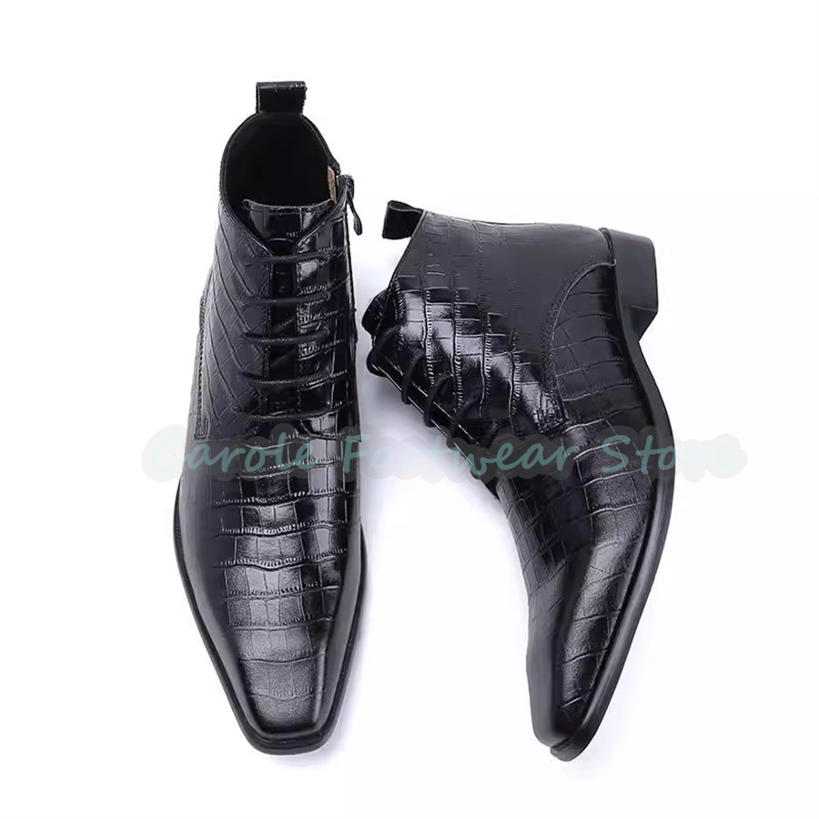 Men Shoes For Wedding - 남성용 패션 정품 가죽 앵클 부츠,
