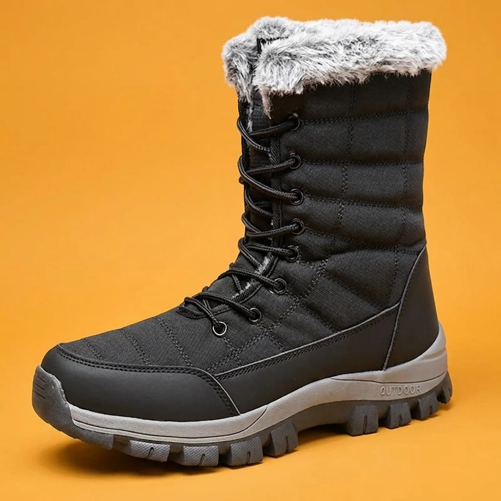 Hiking Boot Waterproof - 남성 겨울 스노우 부츠 방수 모피