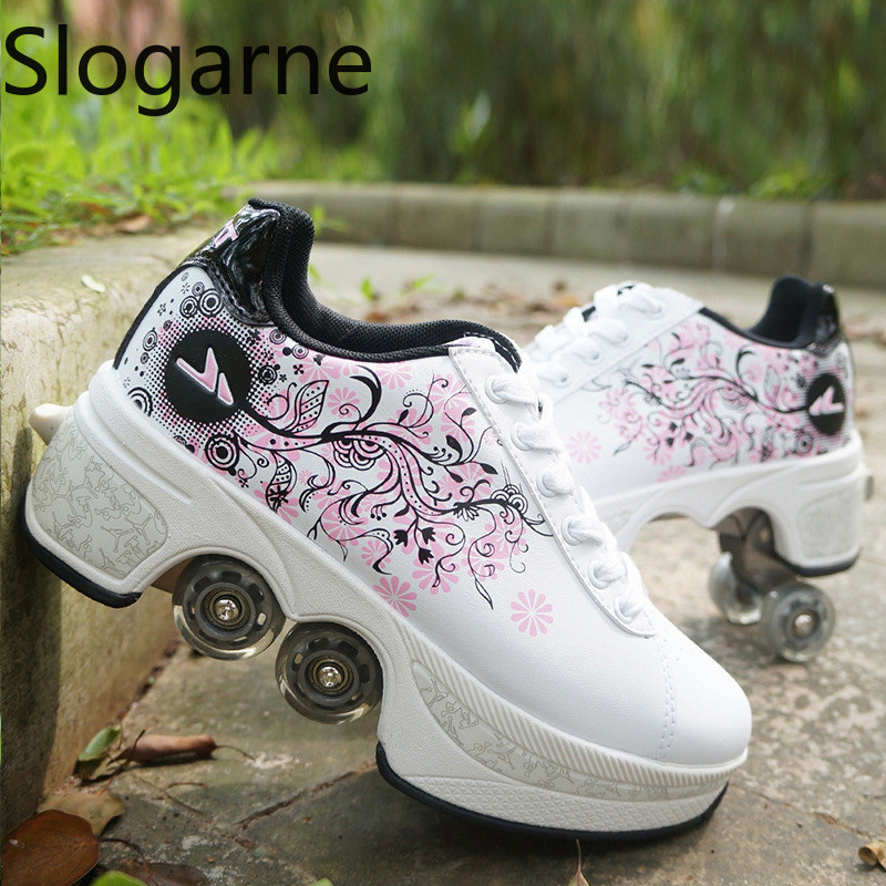 Men'S Shoes To Women'S - 여성용 4륜 변형 롤러 스케이트 신발
