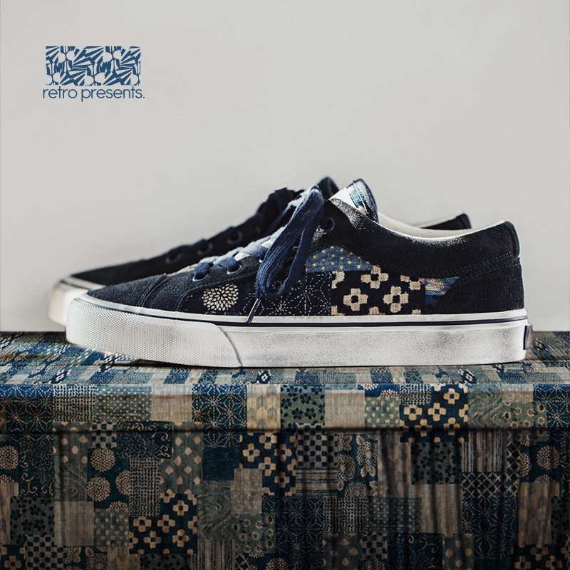 Men'S Shoes Japanese Brand - Maden 남성용 일본 레트로 프린팅 캔버스