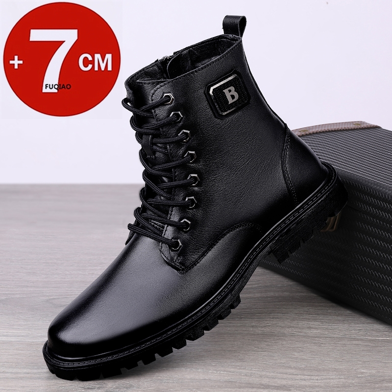 남성용 천연 가죽 키높이 부츠 겨울용 따뜻한 안감 지퍼 - Men'S Shoes With Height Increase 리뷰 및 가격