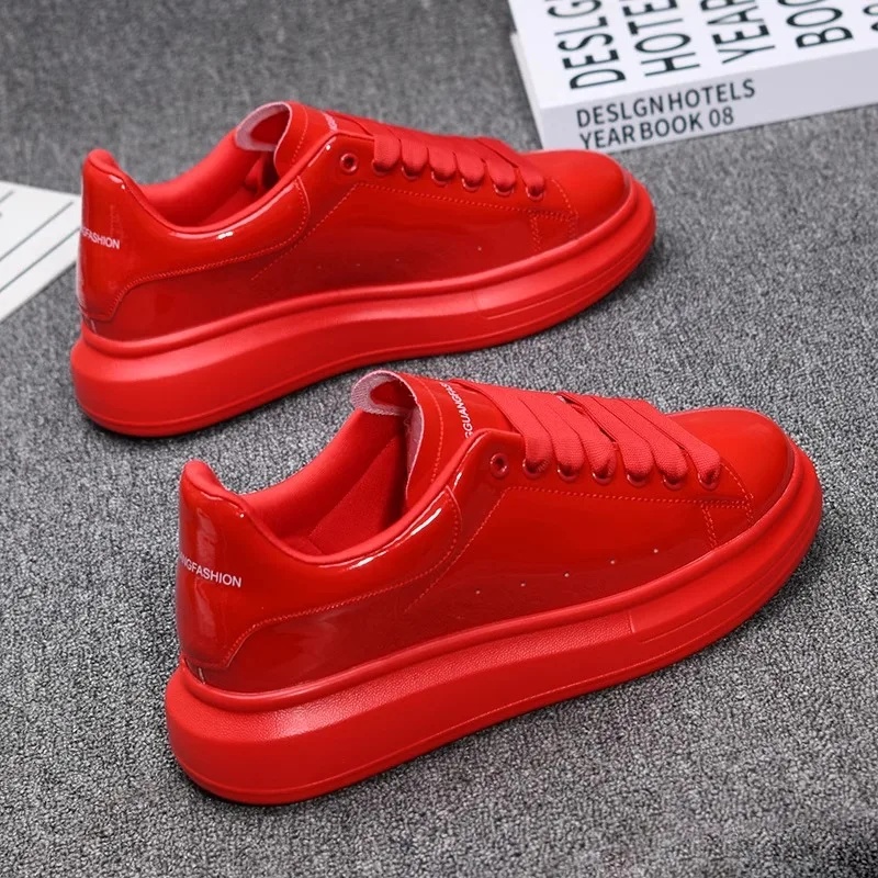 2025년 래커 화이트 캐주얼 남녀공용 에나멜 가죽 스 - Men'S Shoes Casual Sneakers 리뷰 및 가격
