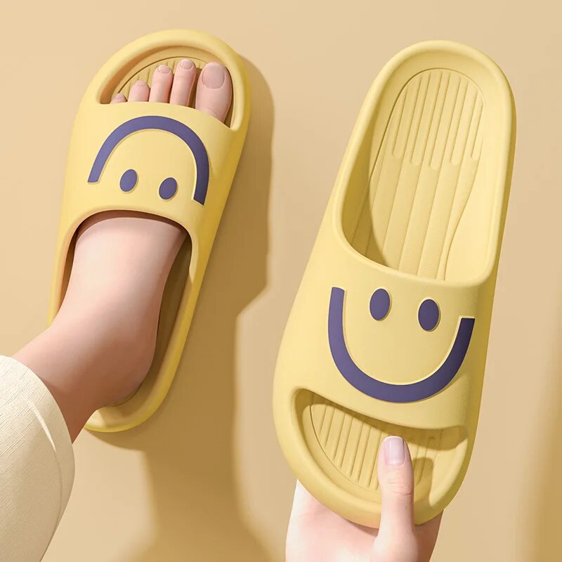 스마일리 페이스 클라우드 슬리퍼 여성 남성용 두꺼운 플 - Men'S Shoes To Women'S 리뷰 및 가격