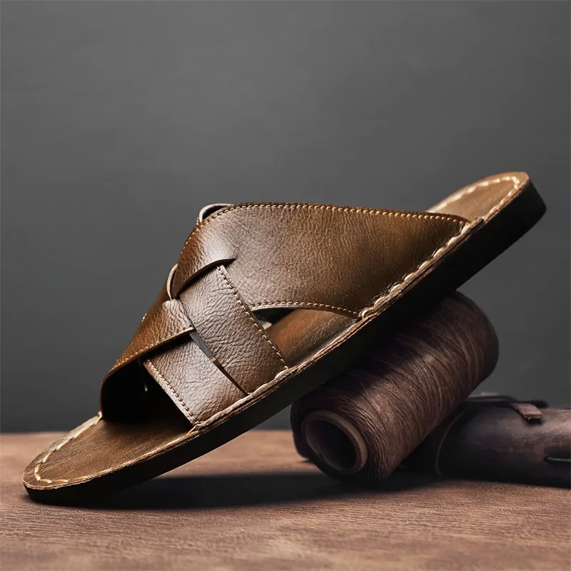 정품 가죽 남성 캐주얼 샌들 여름 남성 슬리퍼 야외 통 - Men'S Shoes Hush Puppies 리뷰 및 가격