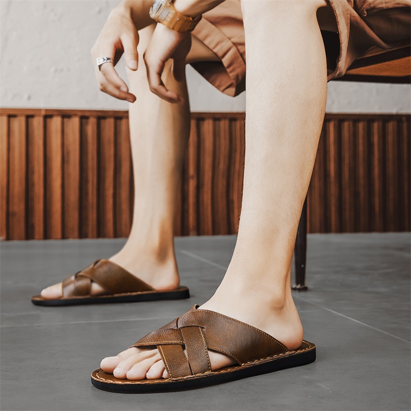 정품 가죽 남성 캐주얼 샌들 여름 남성 슬리퍼 야외 통 - Men'S Shoes Hush Puppies 리뷰 및 가격