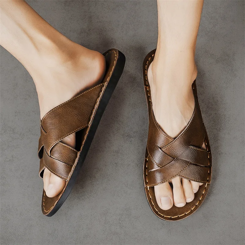 정품 가죽 남성 캐주얼 샌들 여름 남성 슬리퍼 야외 통 - Men'S Shoes Hush Puppies 리뷰 및 가격