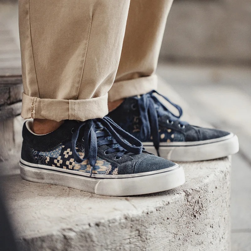 신발 남성용 일본 복고풍 프린팅 캔버스 신발 디자이너  - Men'S Shoes Japanese Brand 리뷰 및 가격