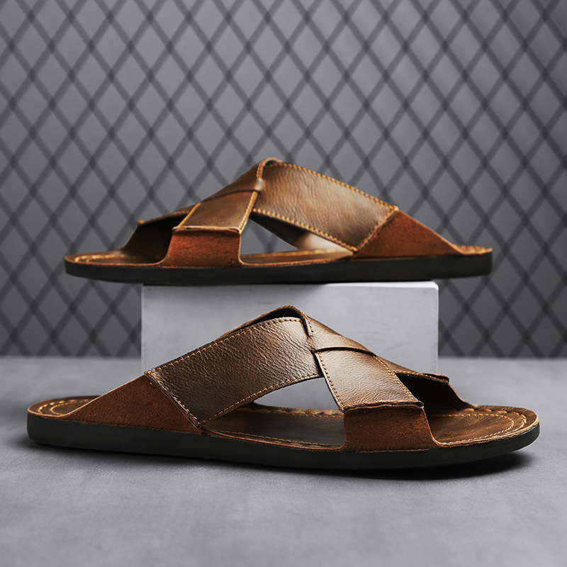 패션 정품 가죽 남성 슬리퍼 여름 남성 샌들 야외 비치 - Men'S Shoes Hush Puppies 리뷰 및 가격