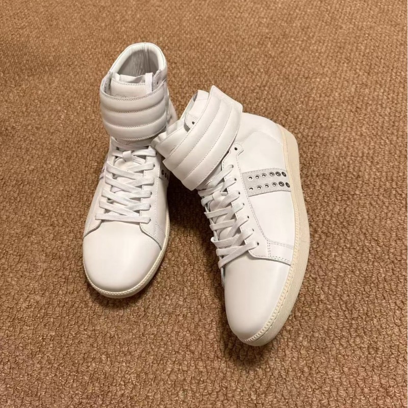남성용 천연 가죽 하이탑 스니커즈 2026 레트로 후크 - Men Shoes White Colour 리뷰 및 가격