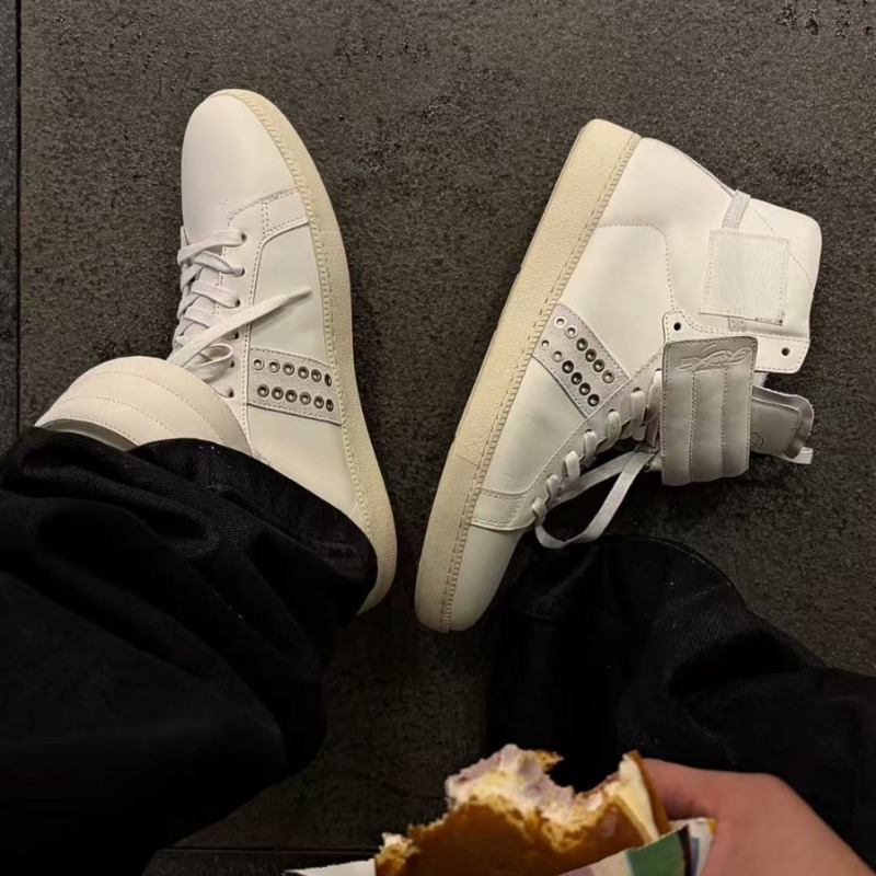남성용 천연 가죽 하이탑 스니커즈 2026 레트로 후크 - Men Shoes White Colour 리뷰 및 가격