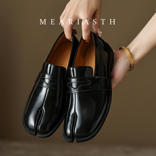 블랙 타비 슈즈 스플릿 토 패턴트 가죽 로퍼 여성용 논 - Men'S Shoes Wide Width 리뷰 및 가격