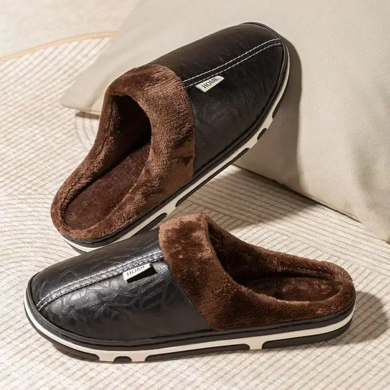 남성용 빅사이즈 겨울 슬리퍼 실내 PU 가죽 홈 방수  - Men'S Shoes Hush Puppies 리뷰 및 가격