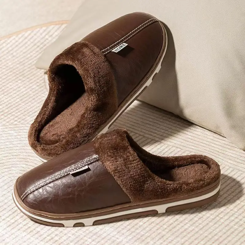 남성용 빅사이즈 겨울 슬리퍼 실내 PU 가죽 홈 방수  - Men'S Shoes Hush Puppies 리뷰 및 가격