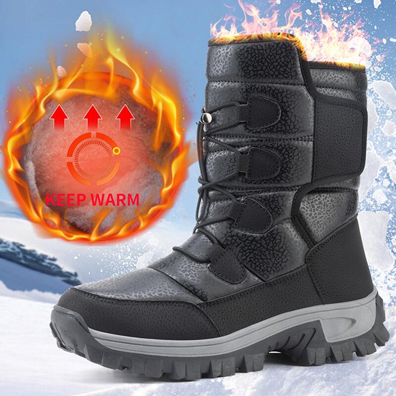 새로운 따뜻한 남성 플러시 스노우 부츠 하이 탑 겨울  - Hiking Boot Waterproof 리뷰 및 가격