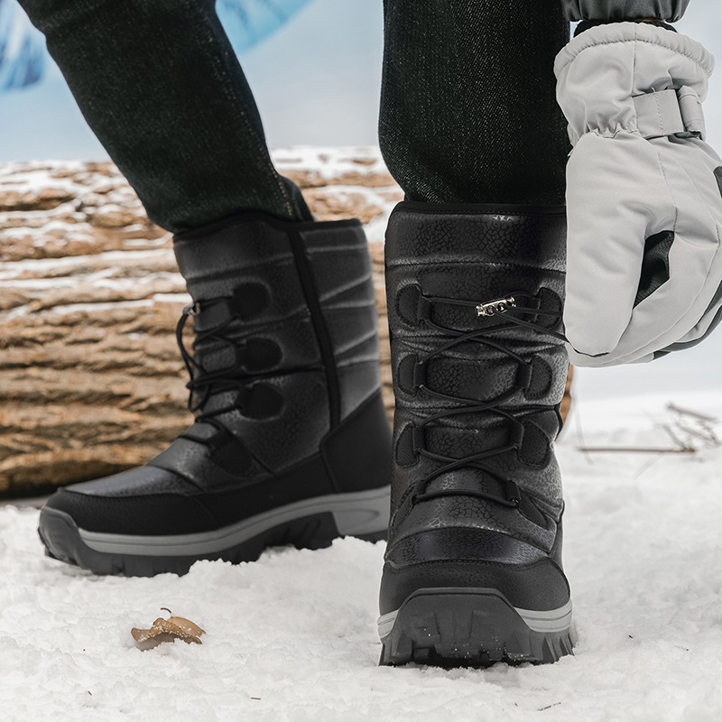 새로운 따뜻한 남성 플러시 스노우 부츠 하이 탑 겨울  - Hiking Boot Waterproof 리뷰 및 가격