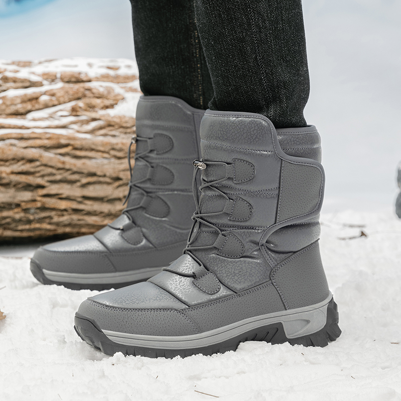 새로운 따뜻한 남성 플러시 스노우 부츠 하이 탑 겨울  - Hiking Boot Waterproof 리뷰 및 가격