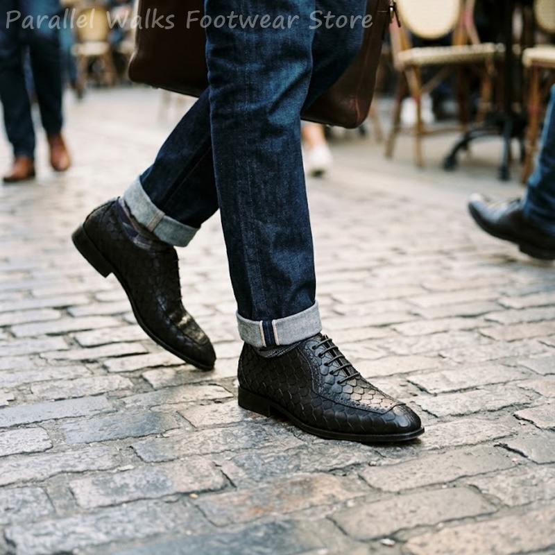 사르토리얼 남성 옥스퍼드 슈즈, 물고기 비늘 무늬 엠보 - Men Shoes For Wedding 리뷰 및 가격