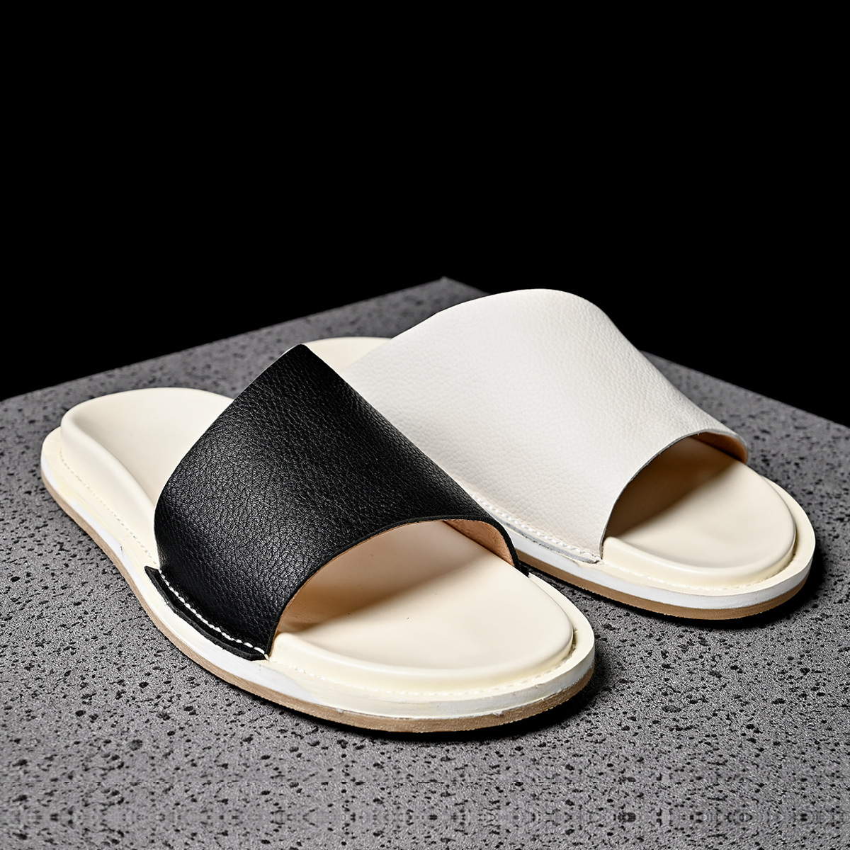 고품질 부드러운 남성 천연 가죽 슬리퍼 2025 여름  - Men'S Shoes Hush Puppies 리뷰 및 가격