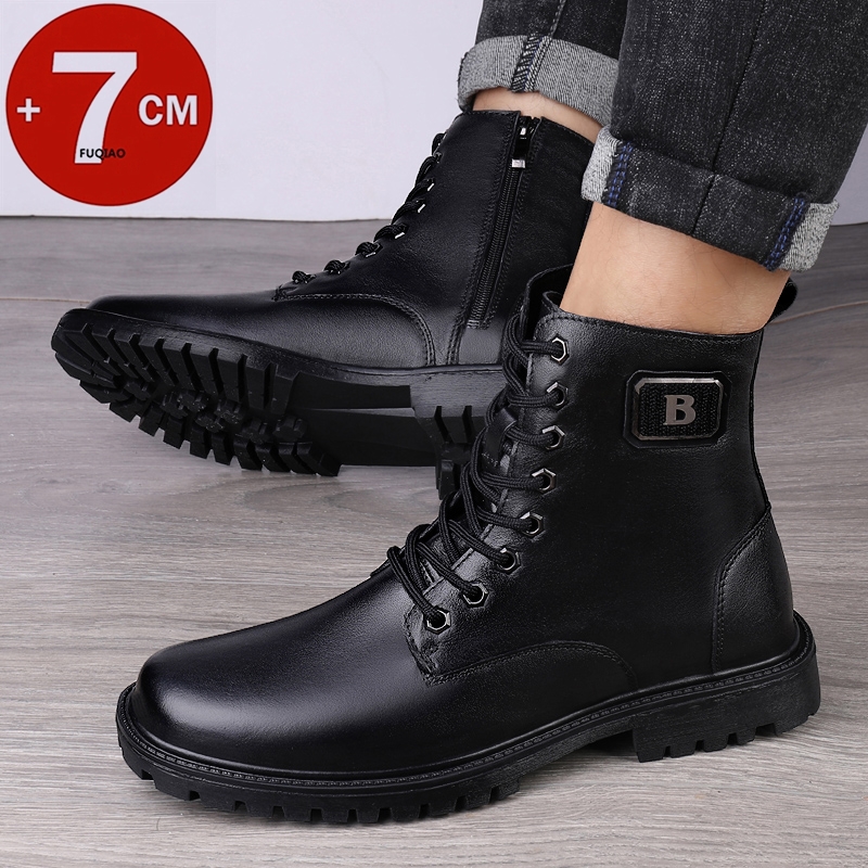 남성용 6cm 키높이 가죽 부츠 겨울 플리스 안감 따뜻 - Men'S Shoes With Height Increase 리뷰 및 가격